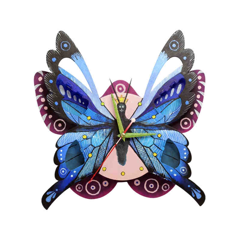 Вариант раскраски картонные часы "Бабочка"